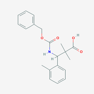 molecular formula C20H23NO4 B13220595 3-{[(Benzyloxy)carbonyl]amino}-2,2-dimethyl-3-(2-methylphenyl)propanoic acid 