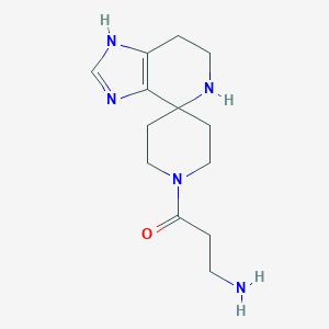 molecular formula C13H21N5O B13220603 3-Amino-1-{3,5,6,7-tetrahydrospiro[imidazo[4,5-c]pyridine-4,4'-piperidine]-1'-yl}propan-1-one 