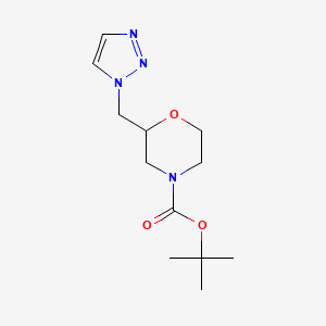 molecular formula C12H20N4O3 B13220615 tert-Butyl 2-[(1H-1,2,3-triazol-1-yl)methyl]morpholine-4-carboxylate 