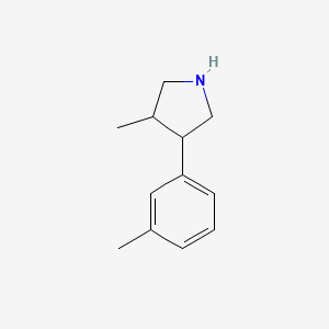 molecular formula C12H17N B13220657 3-Methyl-4-(3-methylphenyl)pyrrolidine 