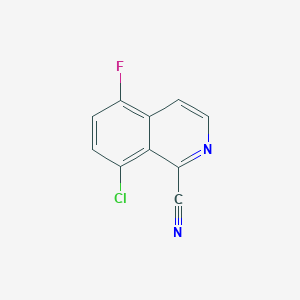 molecular formula C10H4ClFN2 B13220662 8-Chloro-5-fluoroisoquinoline-1-carbonitrile 