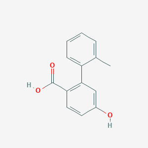 molecular formula C14H12O3 B13220666 4-Hydroxy-2-(2-methylphenyl)benzoic acid 