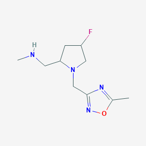 ({4-Fluoro-1-[(5-methyl-1,2,4-oxadiazol-3-yl)methyl]pyrrolidin-2-yl}methyl)(methyl)amine