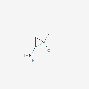 molecular formula C5H11NO B13220709 2-Methoxy-2-methylcyclopropan-1-amine 