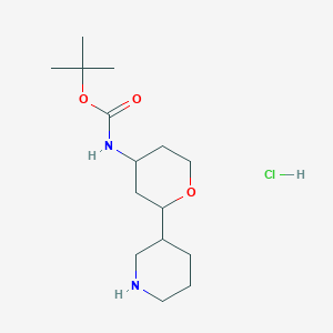 tert-butyl N-[2-(piperidin-3-yl)oxan-4-yl]carbamate hydrochloride