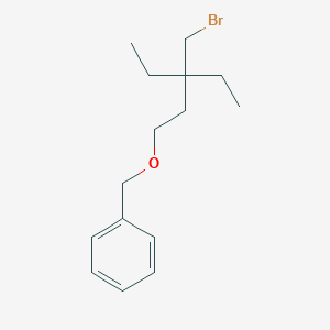 molecular formula C15H23BrO B13220738 ({[3-(Bromomethyl)-3-ethylpentyl]oxy}methyl)benzene 