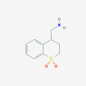 molecular formula C10H13NO2S B13220765 4-(Aminomethyl)-3,4-dihydro-2H-1lambda6-benzothiopyran-1,1-dione 