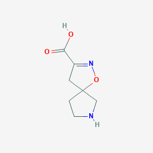 molecular formula C7H10N2O3 B13220773 1-Oxa-2,7-diazaspiro[4.4]non-2-ene-3-carboxylic acid 