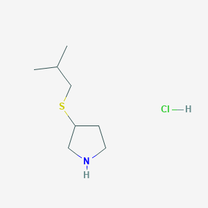 molecular formula C8H18ClNS B13220780 3-[(2-Methylpropyl)sulfanyl]pyrrolidine hydrochloride 