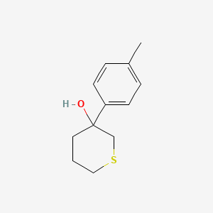 molecular formula C12H16OS B13220839 3-(4-Methylphenyl)thian-3-ol 