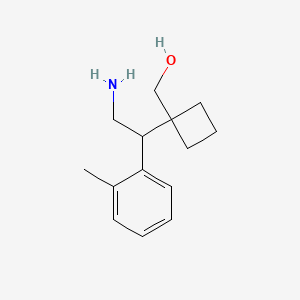 molecular formula C14H21NO B13220840 {1-[2-Amino-1-(2-methylphenyl)ethyl]cyclobutyl}methanol 