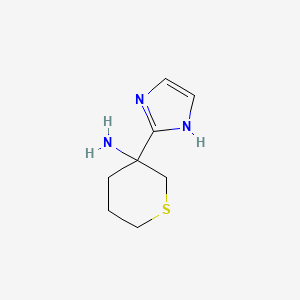 molecular formula C8H13N3S B13220893 3-(1H-Imidazol-2-yl)thian-3-amine 