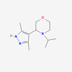 molecular formula C12H21N3O B13220906 3-(3,5-Dimethyl-1H-pyrazol-4-yl)-4-(propan-2-yl)morpholine 