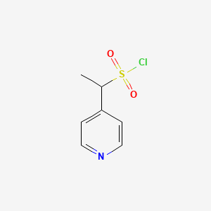 molecular formula C7H8ClNO2S B13220910 1-(Pyridin-4-yl)ethane-1-sulfonyl chloride 