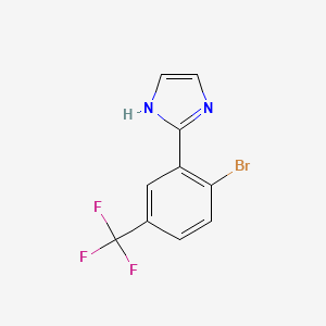 molecular formula C10H6BrF3N2 B13220913 2-[2-Bromo-5-(trifluoromethyl)phenyl]-1H-imidazole 