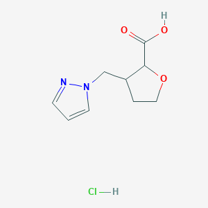 3-[(1H-Pyrazol-1-yl)methyl]oxolane-2-carboxylic acid hydrochloride