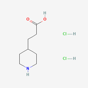 molecular formula C8H17Cl2NO2 B13220961 3-(Piperidin-4-yl)propanoic acid dihydrochloride 