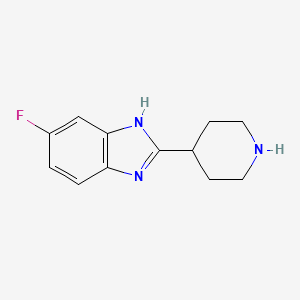 molecular formula C12H14FN3 B1322098 6-Fluoro-2-piperidin-4-yl-1H-benzimidazole CAS No. 295790-49-7