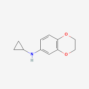 molecular formula C11H13NO2 B13220980 N-Cyclopropyl-2,3-dihydro-1,4-benzodioxin-6-amine 