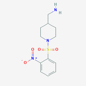 molecular formula C12H17N3O4S B13221015 [1-(2-Nitrobenzenesulfonyl)piperidin-4-yl]methanamine 