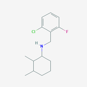 molecular formula C15H21ClFN B13221016 N-[(2-chloro-6-fluorophenyl)methyl]-2,3-dimethylcyclohexan-1-amine 