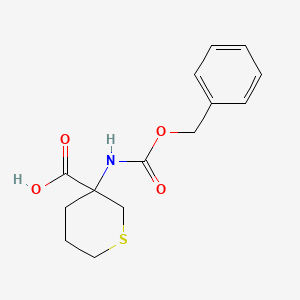 molecular formula C14H17NO4S B13221036 3-{[(Benzyloxy)carbonyl]amino}thiane-3-carboxylic acid 