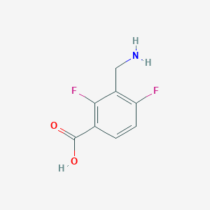 molecular formula C8H7F2NO2 B13221081 3-(Aminomethyl)-2,4-difluorobenzoic acid 