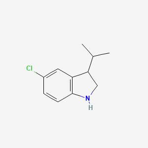 molecular formula C11H14ClN B13221093 5-Chloro-3-(propan-2-YL)-2,3-dihydro-1H-indole 