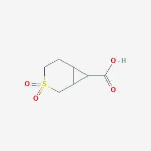 molecular formula C7H10O4S B13221113 3,3-Dioxo-3lambda6-thiabicyclo[4.1.0]heptane-7-carboxylic acid 