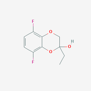 molecular formula C10H10F2O3 B13221124 2-Ethyl-5,8-difluoro-2,3-dihydro-1,4-benzodioxin-2-ol 