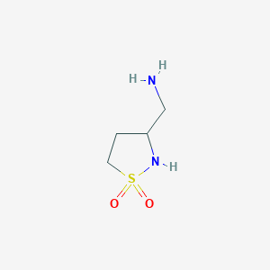 molecular formula C4H10N2O2S B13221158 3-(Aminomethyl)isothiazolidine 1,1-dioxide 