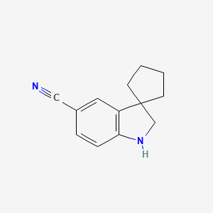 molecular formula C13H14N2 B13221170 1',2'-Dihydrospiro[cyclopentane-1,3'-indole]-5'-carbonitrile 