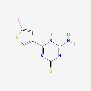 molecular formula C7H5IN4S2 B13221194 4-Amino-6-(5-iodothiophen-3-YL)-1,3,5-triazine-2-thiol 