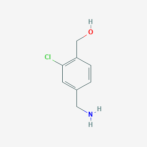 molecular formula C8H10ClNO B13221256 [4-(Aminomethyl)-2-chlorophenyl]methanol 