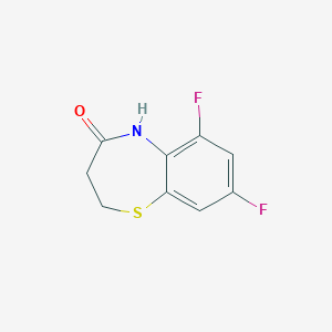 molecular formula C9H7F2NOS B13221268 6,8-Difluoro-2,3,4,5-tetrahydro-1,5-benzothiazepin-4-one 