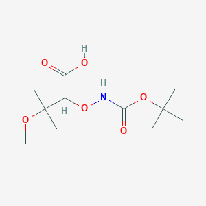 molecular formula C11H21NO6 B13221275 2-({[(Tert-butoxy)carbonyl]amino}oxy)-3-methoxy-3-methylbutanoic acid 