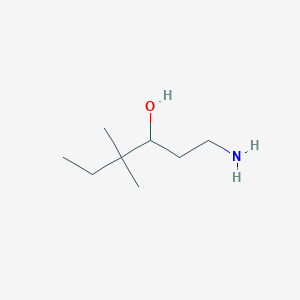 molecular formula C8H19NO B13221294 1-Amino-4,4-dimethylhexan-3-ol 