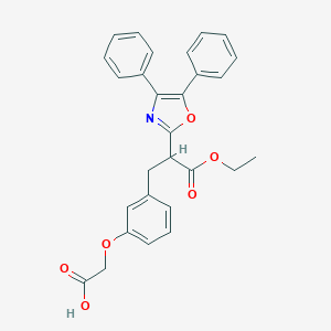 molecular formula C28H25NO6 B132213 {3-[2-(4,5-Diphenyl-1,3-oxazol-2-yl)-3-ethoxy-3-oxopropyl]phenoxy}acetic acid CAS No. 147593-96-2