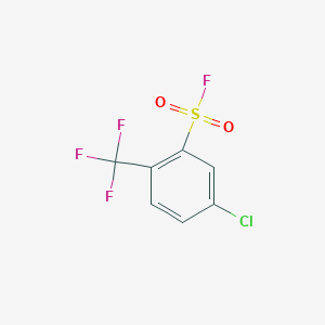 molecular formula C7H3ClF4O2S B13221340 5-Chloro-2-(trifluoromethyl)benzene-1-sulfonyl fluoride 