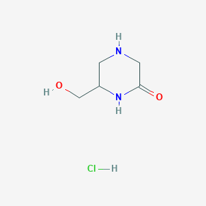 molecular formula C5H11ClN2O2 B13221348 6-(Hydroxymethyl)piperazin-2-one hydrochloride CAS No. 1955507-21-7