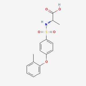 molecular formula C16H17NO5S B13221359 (2S)-2-[[4-(2-methylphenoxy)phenyl]sulfonylamino]propanoic acid 