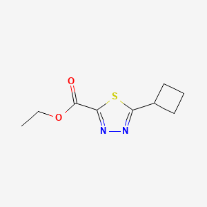 molecular formula C9H12N2O2S B13221365 Ethyl 5-cyclobutyl-1,3,4-thiadiazole-2-carboxylate 