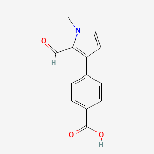 molecular formula C13H11NO3 B13221385 4-(2-Formyl-1-methyl-1H-pyrrol-3-yl)benzoic acid 