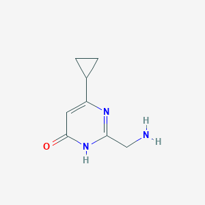 molecular formula C8H11N3O B13221391 2-(Aminomethyl)-6-cyclopropyl-3,4-dihydropyrimidin-4-one 