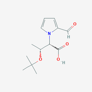 molecular formula C13H19NO4 B13221395 (2S,3R)-3-(tert-Butoxy)-2-(2-formyl-1H-pyrrol-1-yl)butanoic acid 