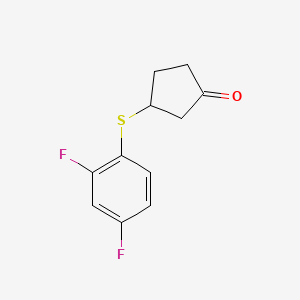 molecular formula C11H10F2OS B13221413 3-[(2,4-Difluorophenyl)sulfanyl]cyclopentan-1-one 