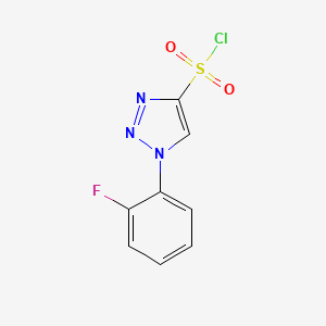 molecular formula C8H5ClFN3O2S B13221418 1-(2-Fluorophenyl)-1H-1,2,3-triazole-4-sulfonyl chloride 