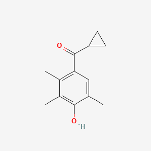 molecular formula C13H16O2 B13221507 4-Cyclopropanecarbonyl-2,3,6-trimethylphenol 