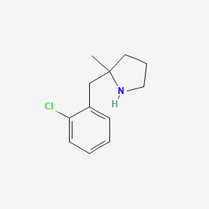 molecular formula C12H16ClN B13221542 2-[(2-Chlorophenyl)methyl]-2-methylpyrrolidine 