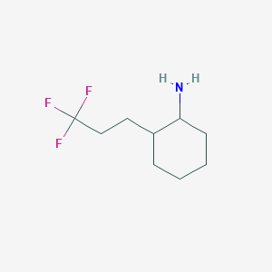 molecular formula C9H16F3N B13221555 2-(3,3,3-Trifluoropropyl)cyclohexan-1-amine 